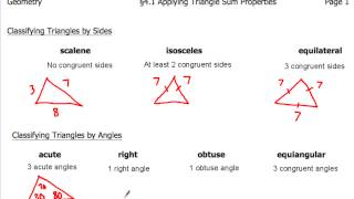 41 Apply Triangle Sum Properties Example 1 Only [upl. by O'Hara]