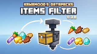 Items Filter V3  Set up easy and automatic sorting systems  Minecraft Datapack [upl. by Gert]