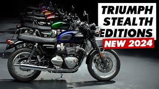 New Triumph Bonneville Stealth Editions Announced Speed Twin T120 Bobber amp More [upl. by Arhaz921]