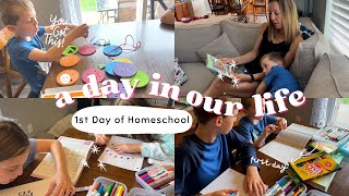 HOMESCHOOL MOM DAY IN THE LIFE  First Day of Homeschool [upl. by Lleddaw]