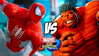 RED HULK VS SPIDER MAN BOSS FIGHT  Spider Fighter 3New HeroSTRIDER New Look Gameplay AndroidIOS [upl. by Petuu]