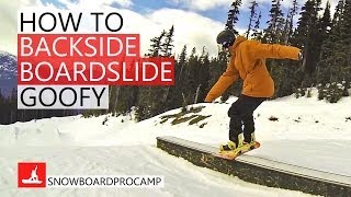 How to Backside Boardslide  Snowboarding Tricks Goofy [upl. by Baram]