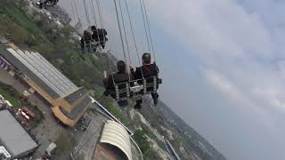 Jules Verne Tower Goetzke  InnenfahrtOnride Frankfurt Main  Frühjahrsdippemess 2017 [upl. by Ollehto]