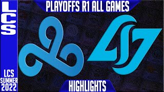 C9 vs CLG Highlights ALL GAMES LCS Playoffs Summer 2022 Round 1 Upper Cloud9 vs Counter Logic Gaming [upl. by Oz]