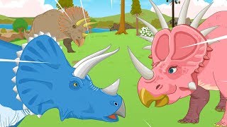 Ceratopsia Special Horned Dinosaurs Compilation  Triceratops  More ★ Geni Dino World [upl. by Tearle]