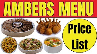 Ambers Menu 2024 Price List  Amber Delivery Number  Phone Number  Address [upl. by Rooker]