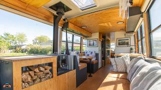 Incredible Bus Conversion  Tiny Home on Wheels [upl. by Errol]