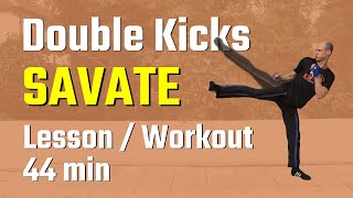 Savate Online Lesson  Double Kicks  44 mins [upl. by Ennairod]