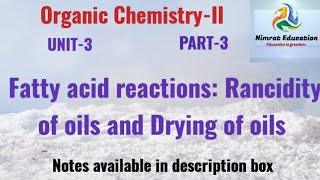 Rancidity of oils and Drying of Oils [upl. by Serg287]