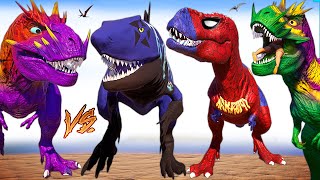 SpiderMan Big Vastatosaurus Rex vs Malusaurus IREX TREX Dinosaurs Fight Jurassic World Evolution [upl. by Arit]