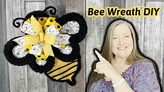 Bee Wreath DIY Dollar Tree Bee Wreath Form  Spring DIY  How to Make A Bee Wreath [upl. by Lucie]