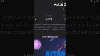 Astar Degens OG NFT Collection with Rewards cryptocurrency nft polkadotcrypto DOT nft [upl. by Aoh]