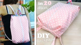 DIY ZIPPER BACKPACK WITHOUT PATTERN  Fast Way to Make Fashion Backpack [upl. by Ennaeel]