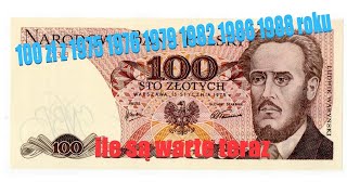 Ceny banknotów prl 100 złotych z 1975 1976 1979 1982 1986 1988 roku Ceny banknotów polskich w 2022r [upl. by Jacobson]