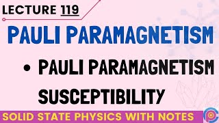 What is Pauli paramagnetism  paramagnetism of metals  paramagnetism of conduction electrons [upl. by Dickinson]