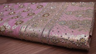 ARNG3144 quotThe Lace Pinkquot Vol 3 Premium Banarasi Silk SareeSilkAcrylic StonesSilver Zari [upl. by Adnamaa]