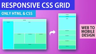 Responsive CSS Grid Tutorial [upl. by Rinum]