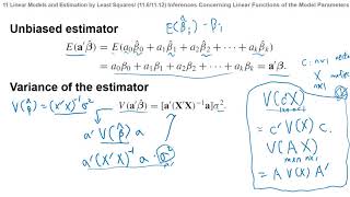 w12 ch 116 1112 Linear Models and Estimation by Least Squares [upl. by Nnauol]