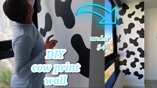 DIY COW PRINT WALL FOR UNDER 4  Apartment Friendly [upl. by Cooperstein]