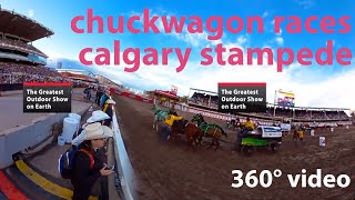 Calgary Attractions 360° views of the Calgary Stampedes GMC Rangeland Derby Chuckwagon Races [upl. by Gilroy]