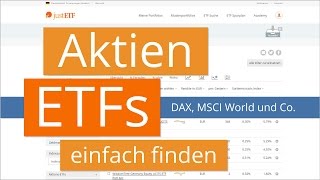 ETF Suche AktienETFs einfach finden [upl. by Kelcy547]