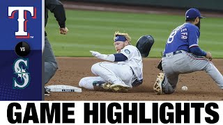 Evan White drives in 6 in Mariners win  RangersMariners Game Highlights 82220 [upl. by Yllen]