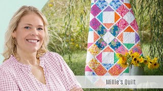 How to Make Millies Quilt  Free Quilting Tutorial [upl. by Adnola]