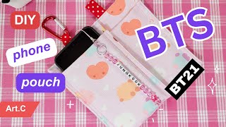 make your own BTS phone holder 💜 ✨asmr sewing  no talking  BTS EP116 [upl. by Eamon566]