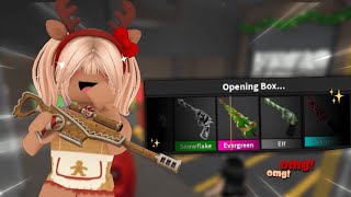 UNBOXING THE NEW MM2 CHRISTMAS GODLY FUNNY GAMEPLAY [upl. by Graniah]