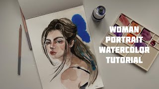 How to Paint a Watercolor Portrait  Full Tutorial [upl. by Beaston]