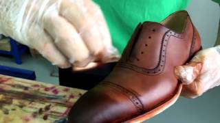 Tutorial How to color your leather shoe with Stahl Easy Crust™ [upl. by Ahsikan]