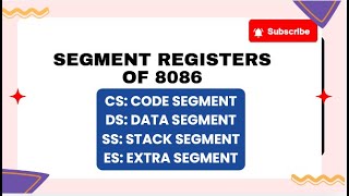 Segment Registers of 8086 Microprocessor [upl. by Oirottiv]