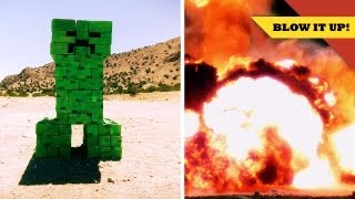 Exploding a MINECRAFT Creeper in SLOW MOTION [upl. by Lipcombe352]