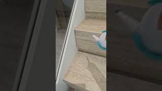 Glass Mable Stair Installation construction stairs interiordesign builder home [upl. by Wernick]