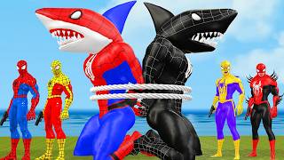 Siêu nhân nhện 🕷️SpiderMan rescues Wife or lover from Venom vs Joker vs Iron man vs Shark spiderman [upl. by Kaehpos]