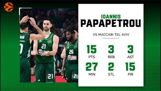 Panathinaikos  Maccabi 9579 Ioannis Papapetrou  15 Points 15 PIR [upl. by Kelby]