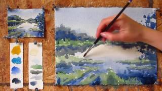 Intermediate step by step watercolor tutorial Painting a Lake [upl. by Danczyk]