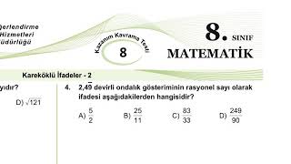 8Sınıf Matematik Meb Kazanım Testleri8 [upl. by Harilda]