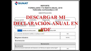 DESCARGAR MI DECLARACION ANUAL OTROS PERIODOS EN PDF [upl. by Fein]