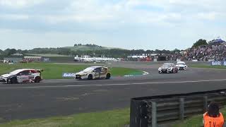 BTCC 2024 Thruxton  Cars heading through the complex during race 1 [upl. by Kieryt]