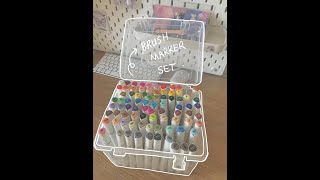 brush marker set unboxing 📦  kagito 80li marker seti kutu açılımı 💜 [upl. by Norrehs]