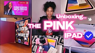 PINK 🩷 IPAD UNBOXING  setup  10th gen amp accessories [upl. by Roderic762]