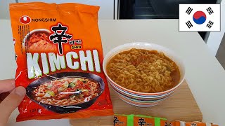 Shin Ramen Kimchi Instant Noodles Review Nongshim Shin Ramyun 신라면 김치 농심 Korean Food 🇰🇷 [upl. by Daphene]