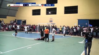 Futsal Nutshot Brazil Amateur League Novinhos vs Paulistano 190424 Golpe en los huevos [upl. by Natehc]