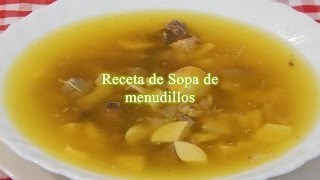 Receta fácil de sopa de menudillos o sopa cubierta [upl. by Ailekat]