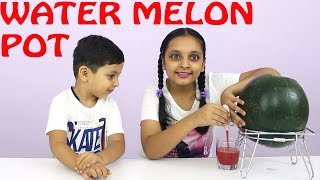 WATERMELON POT  Indian Kids cooking  Beat the heat with juice dispenser  Aayu and Pihu Show [upl. by Drehcir]