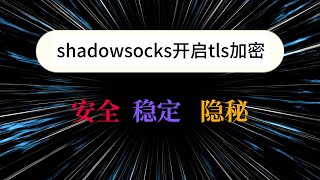 【SS搭建系列二】shadowsock开启tls加密，安全、稳定、隐秘 [upl. by Eiclek495]