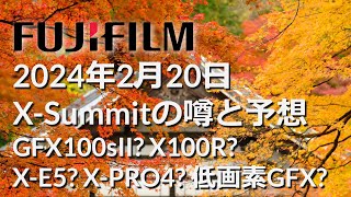 202418 ver FUJIFILM 2024年XSummit（2月20日？）での新機種発表の予想と妄想 [upl. by Neilson]