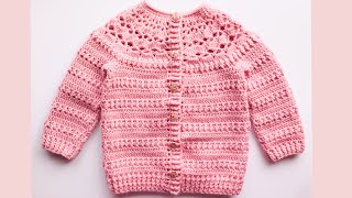 ABRIGO  SUETER  A CROCHET PARA BEBÉ  PASO A PASO  MODELO UNISEX  0 A 3 MESES [upl. by Lelah]