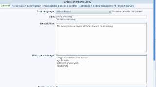 Using LimeSurvey Starting the Survey Part 2 [upl. by Ameer]